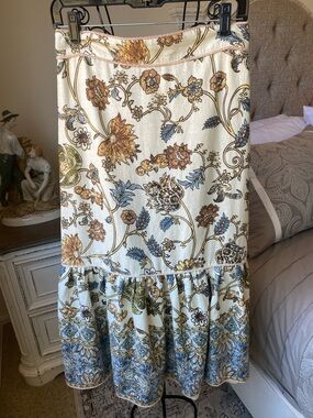 Calypso St. Barth Linen Blend Floral Skirt